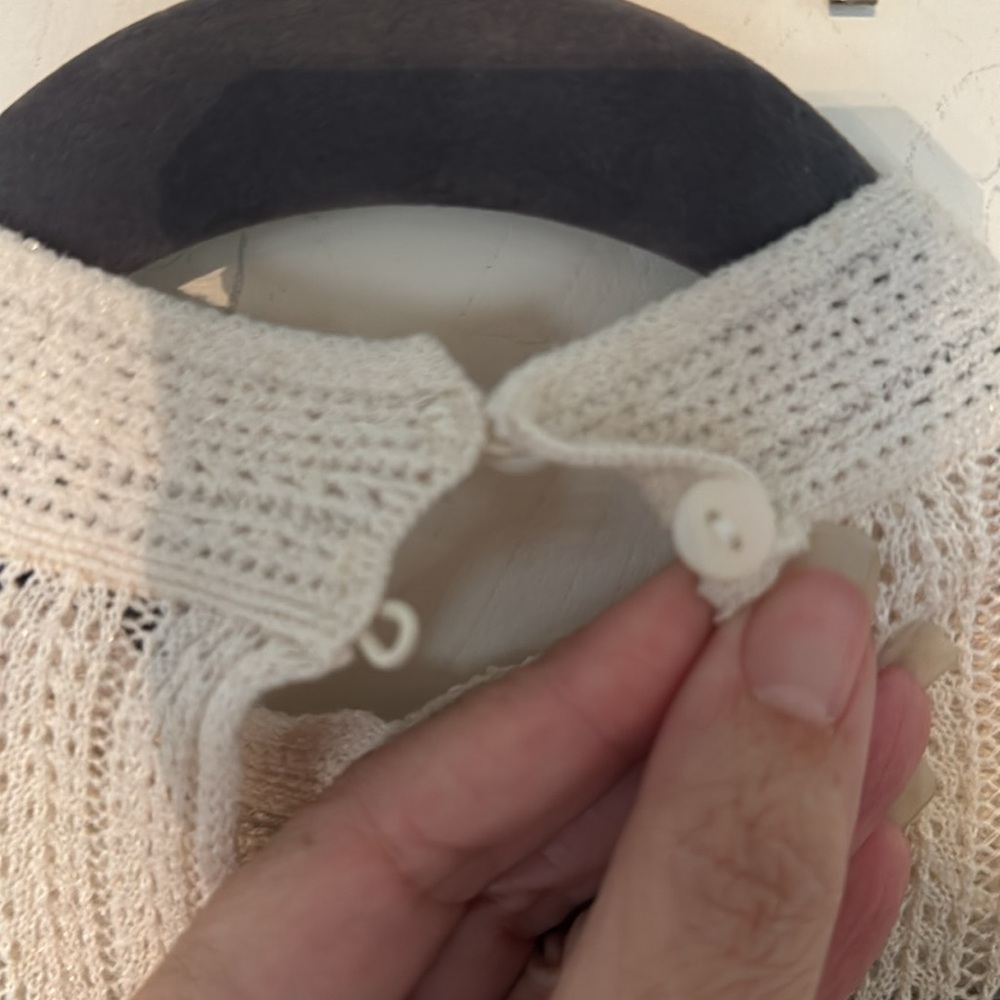 Zara Cream Knit Blouse size medium PA - Picture 6 of 6